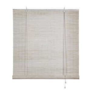 Storesdeco | estor de bambú, estor enrollable lamas blanco, 90x250 cm