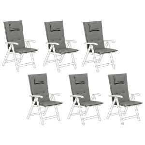 Conjunto de 6 cojines de respaldo/asiento java/amantea 50 x 70 cm gris