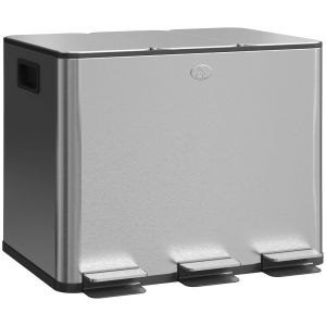 Cubo de basura 49.6x34.5x38.6 cm acero inoxidable color gris Homcom