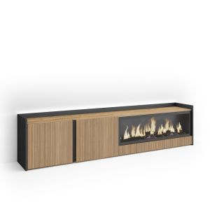 Mueble tv, televisión, chimenea eléctrica xxl, LED