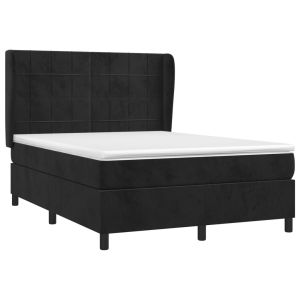 vidaXL cama box spring con colchón terciopelo negro 140x200 cm
