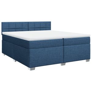 vidaXL cama box spring con colchón tela azul 200x200 cm