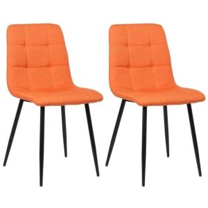 Sillas comedor tilde tapizadas naranja lote 2 - 84 cm