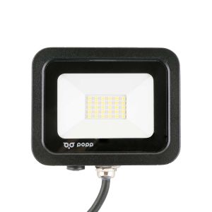 Foco proyector 20w 6000k LED exterior slim ip65 lente transparente negro