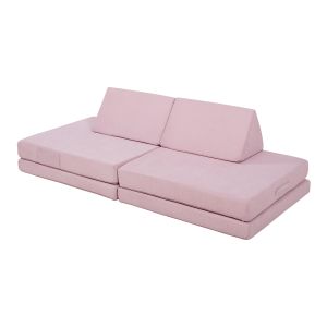 Sofá modular 5 piezas norhulta 150x66x46 cm pana - rosa [en.casa]