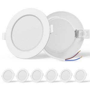 Downlight LED empotrable redondo 9w equivalente 100w, 4000k, 6 pack