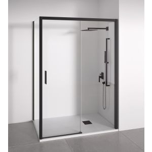 Mampara de ducha angular negra 160-165 x 67-70  acceso izda. Bellobath