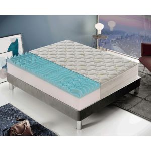 Colchón 90x190 viscoelástico 9 zonas 25 cm alto funda extraíble de aloe