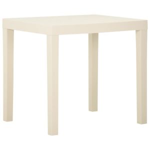 vidaXL mesa de jardín de plástico blanca 79x65x72 cm