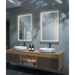 LEDimex-espejo ability 80x80 luz perimetral oro cepillado