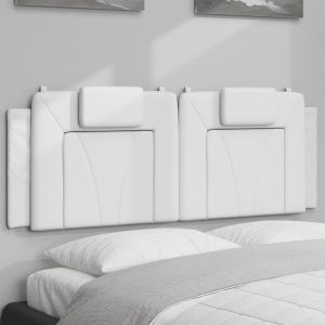 Cabecero de cama acolchado cuero sintético blanco 120 cm eerf3296