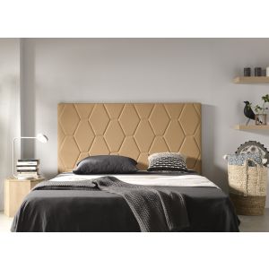 Cabecero ágata para cama de 120 de polipiel camel 154x115x8.
