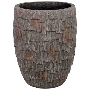 Macetero de fibra de vidrio marrón 36x36x45cm