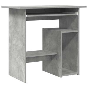 vidaXL escritorio de madera contrachapada gris hormigón 80x45x74 cm