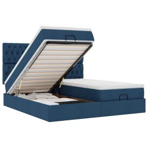 vidaXL estructura de cama otomana con colchones tela topo 180x200cm