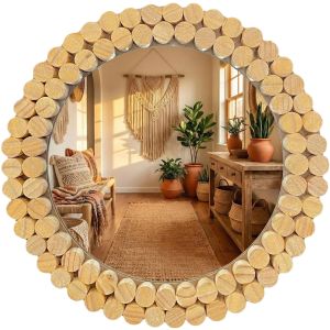 Rea espejo de pared boho 36cm klna-mr01, 3x36x36 cm