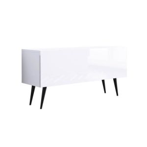 Mueble tv - blanco mate/brillo - 100x52x32 cm