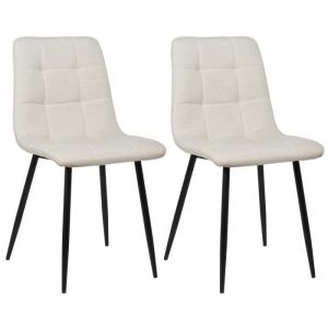 Sillas comedor acolchadas crema - lote 2 - 45 cm