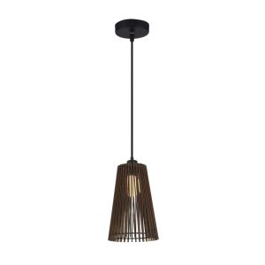 Lámpara colgante modelo mon en madera con luz cálida