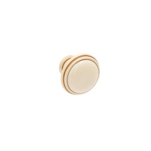 Pomo para muebles V5G en zamac y porcelana diám 35mm dorado lote de 6