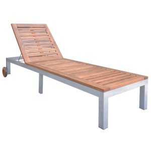 vidaXL tumbona de madera maciza de acacia