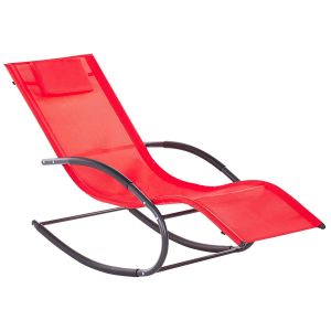 Tumbona mecedora carano ii metal rojo