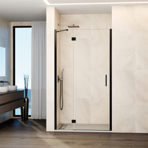 Mampara de ducha glass 109.5-115cm - fijo 60cm + puerta 50cm - titanio
