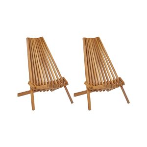 Conjunto de 2 sillas de jardín bellano madera de acacia marrón