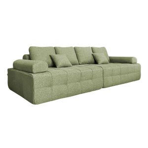 Oviala - sofá de tela de 4 plazas verdes l 282 cm
