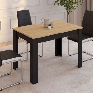 Mesa de comedor rectangular - madera negra - 110 cm