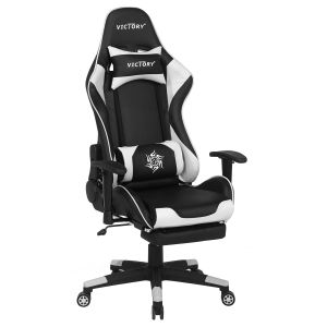 Silla gamer victory piel sintética blanco