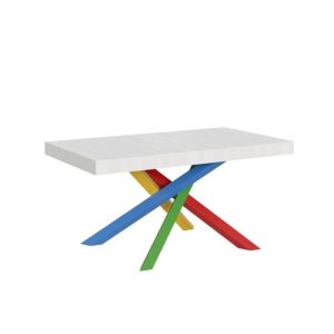 Mesa comedor extensible - fresno blanco - 90x160/264 cm