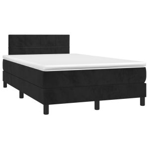 vidaXL cama box spring con colchón terciopelo negro 120x190 cm