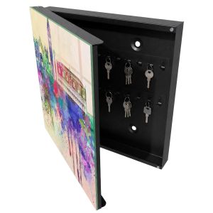Caja guarda llaves 30x30x5 acuarela urbana, apertura izquierda tulup