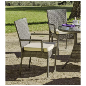 Pack de 2 sillones apilables con cojines para exterior