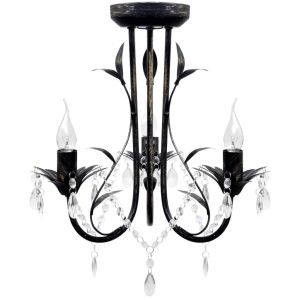 Lámpara de araña, candelabro negro estilo art nouveau, 3 x e14