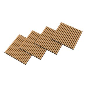Set de 12 paneles acústicos vang 3d 4,32 m² lamas lineales - roble oscuro