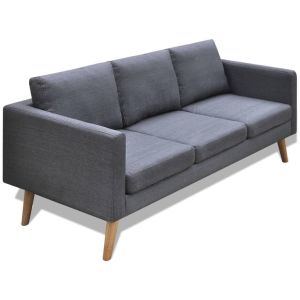 Sofá de 3 plazas de tela gris oscuro es7843