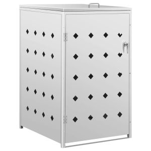 vidaXL cobertizo contenedor de basura individual acero inoxidable 240l