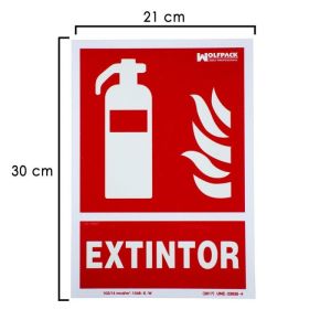 Cartel fluorescente extintor 30x21 cm.