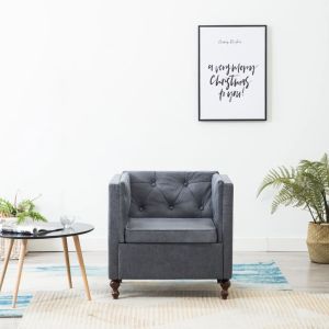 Sillón de tela gris qweo6248