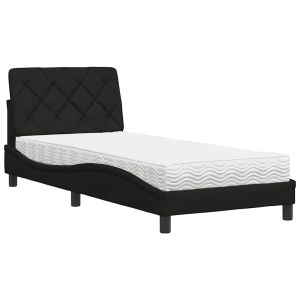 vidaXL cama con colchón tela negro 80x200 cm