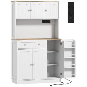 Alacena de cocina 100x40x173 cm mdf color blanco Homcom, hogar - cocina