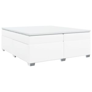 vidaXL cama box spring con colchón cuero sintético blanco 200x200 cm
