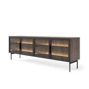 Mueble de tv - 3xe living - mueble de tv - roble dunin - 4 puertas y 4 esta
