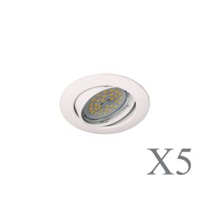 Pack 5 foco empotrable basculante basic redondo blanco wonderlamp 1xgu10