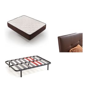 Pack colchón 150x180 y somier y cabecero wengue descansin