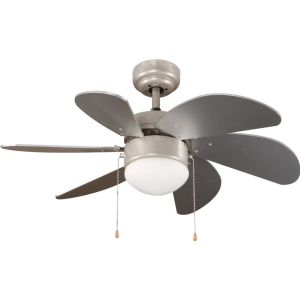 Ventilador de techo con luz basic plateado wonderlamp 1xE27 ø76
