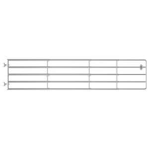 vidaXL cancela de 5 barras para campo acero plateado (150-400)x90 cm