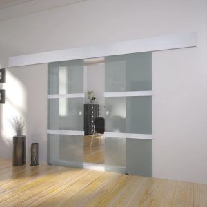 Puerta corredera doble de vidrio esxt1711